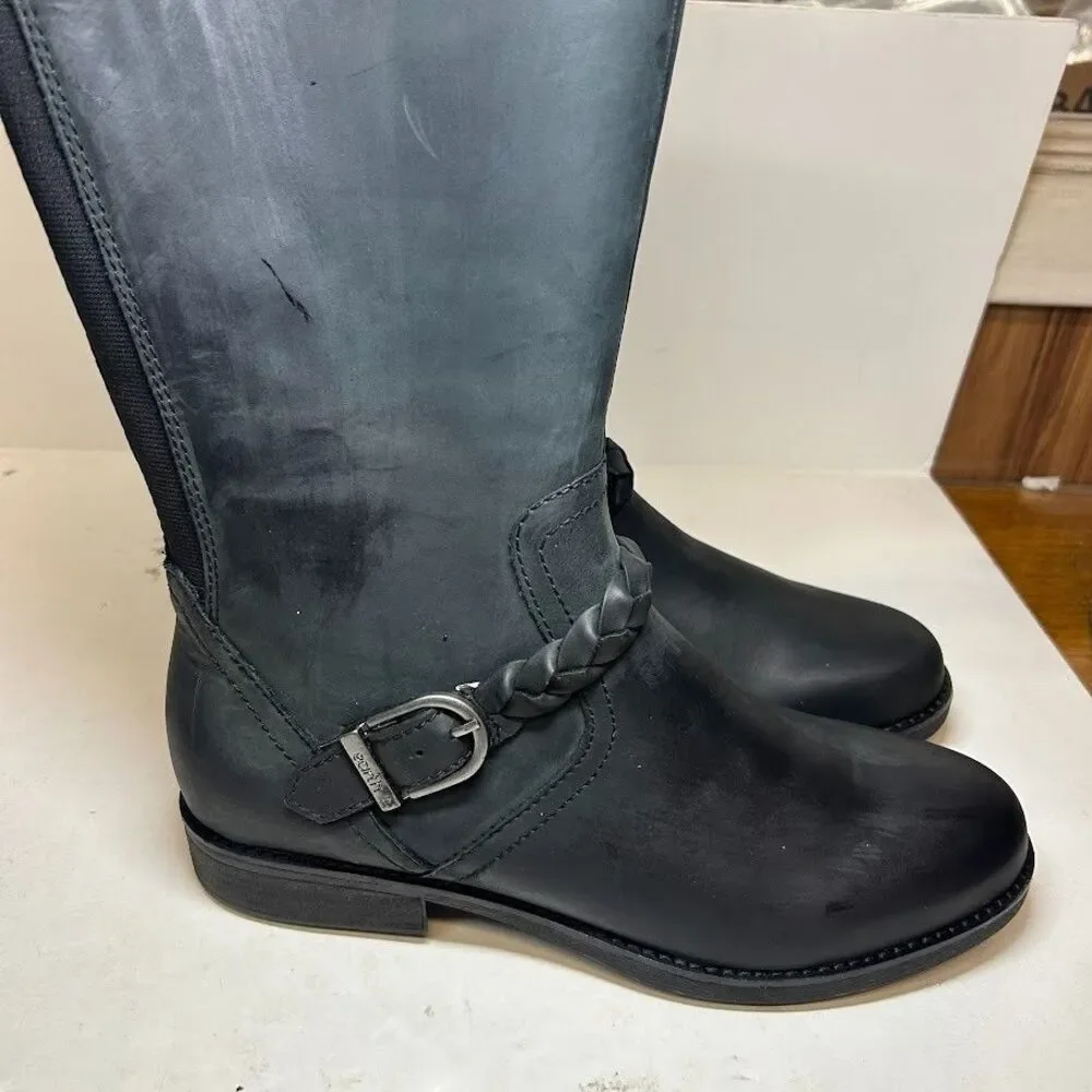 Earth Womens 10 M Black Zip Up Knee High Riding Boots DISPLAY QV9
